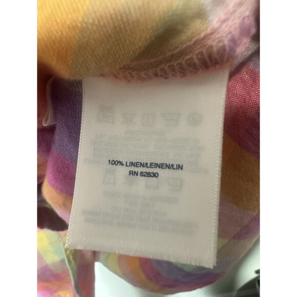 Lands End Women’s Rainbow Linen Top Longsleeve Size 1X - Picture 4 of 4